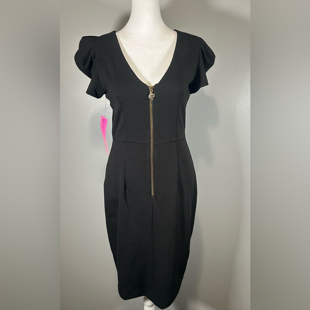 Betsey Johnson Black Zipper Dress Wear zipper front or back Elegant Cocktail